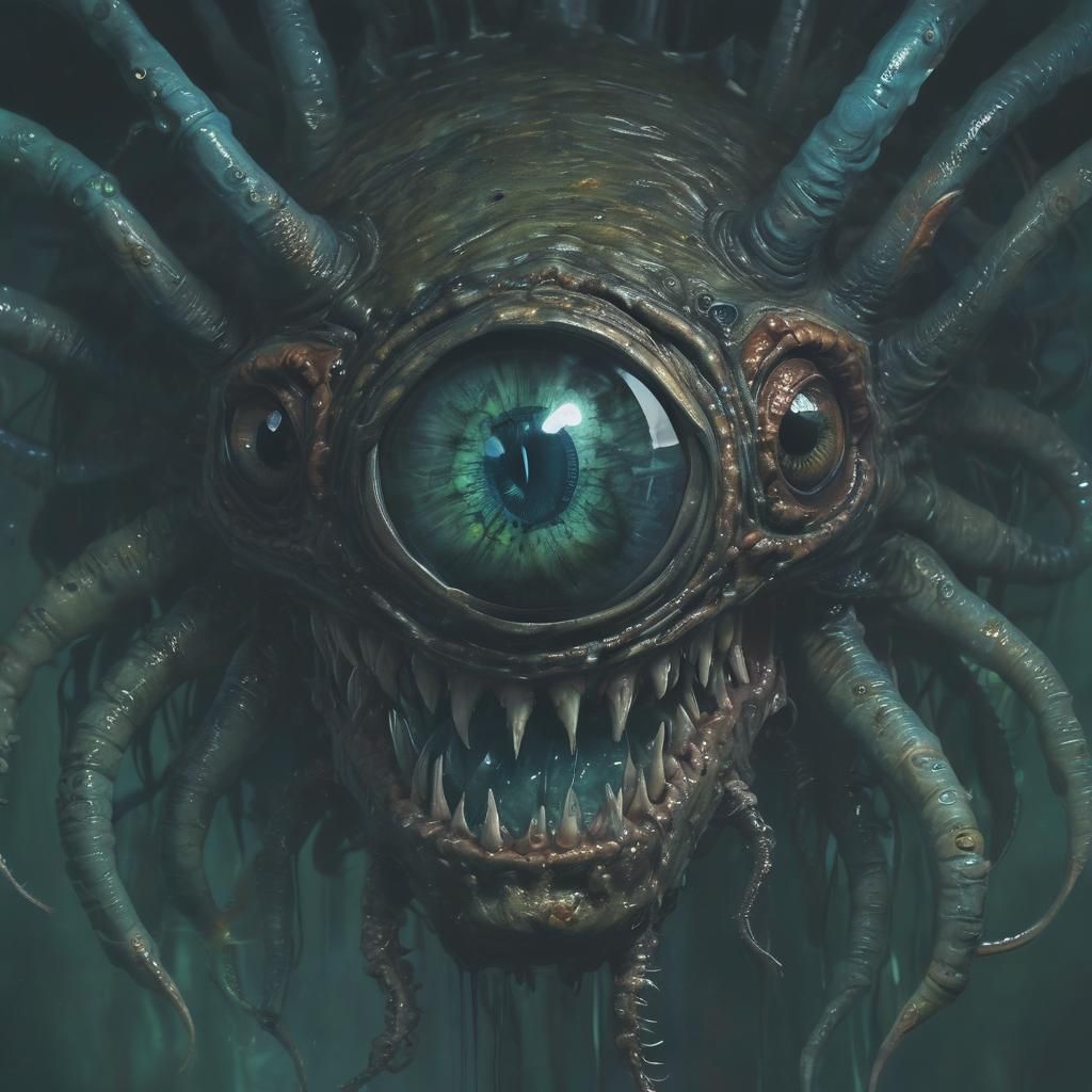 Eerie Beholder in Dark Fantasy Style