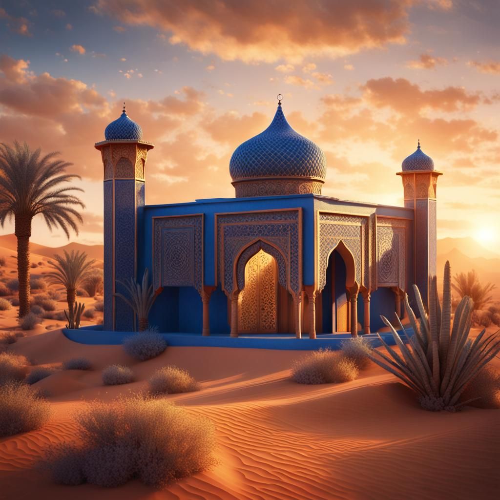 Modern Desert House in Marrakesh: Matte Painting