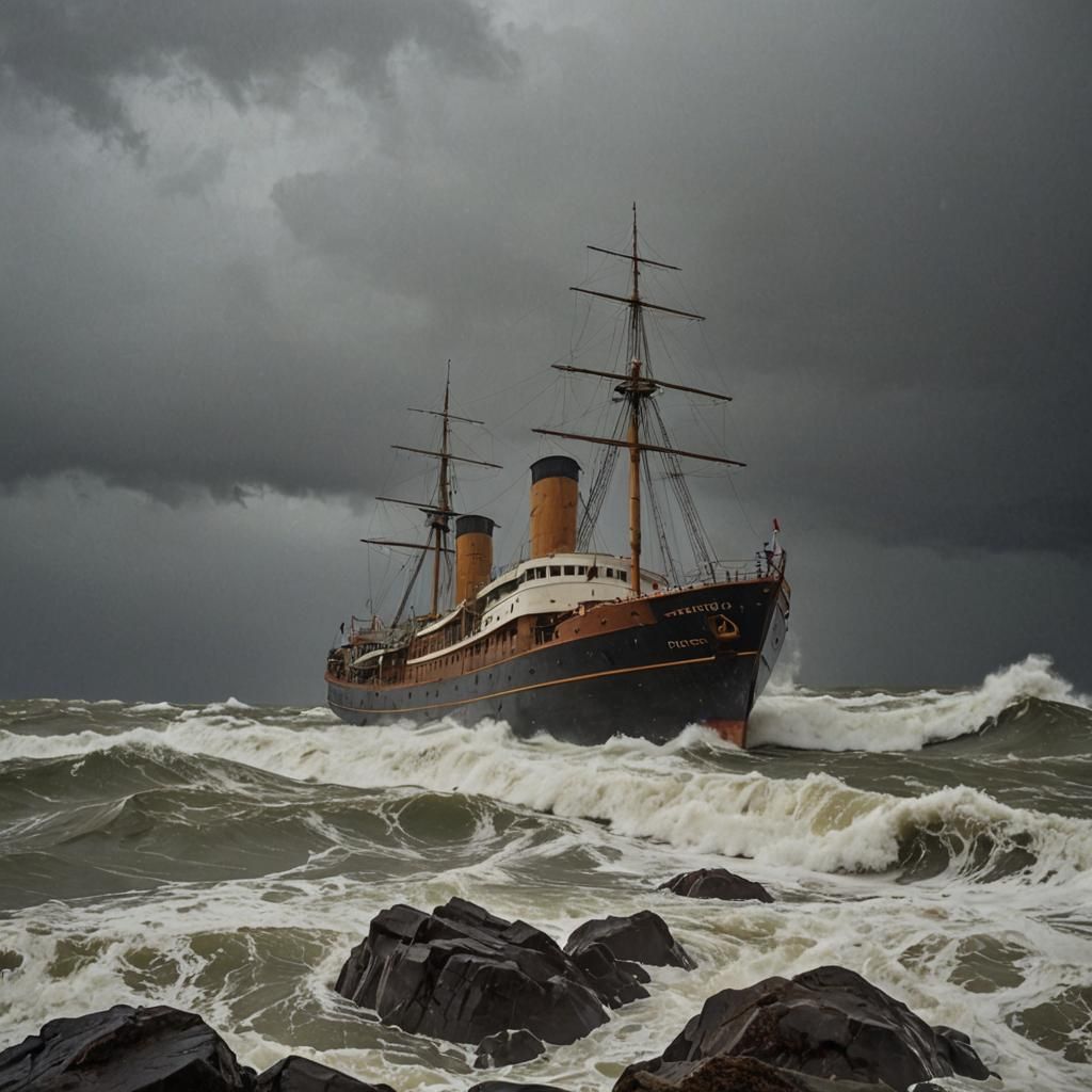 S.S. Nomadic Battles a Stormy Sea