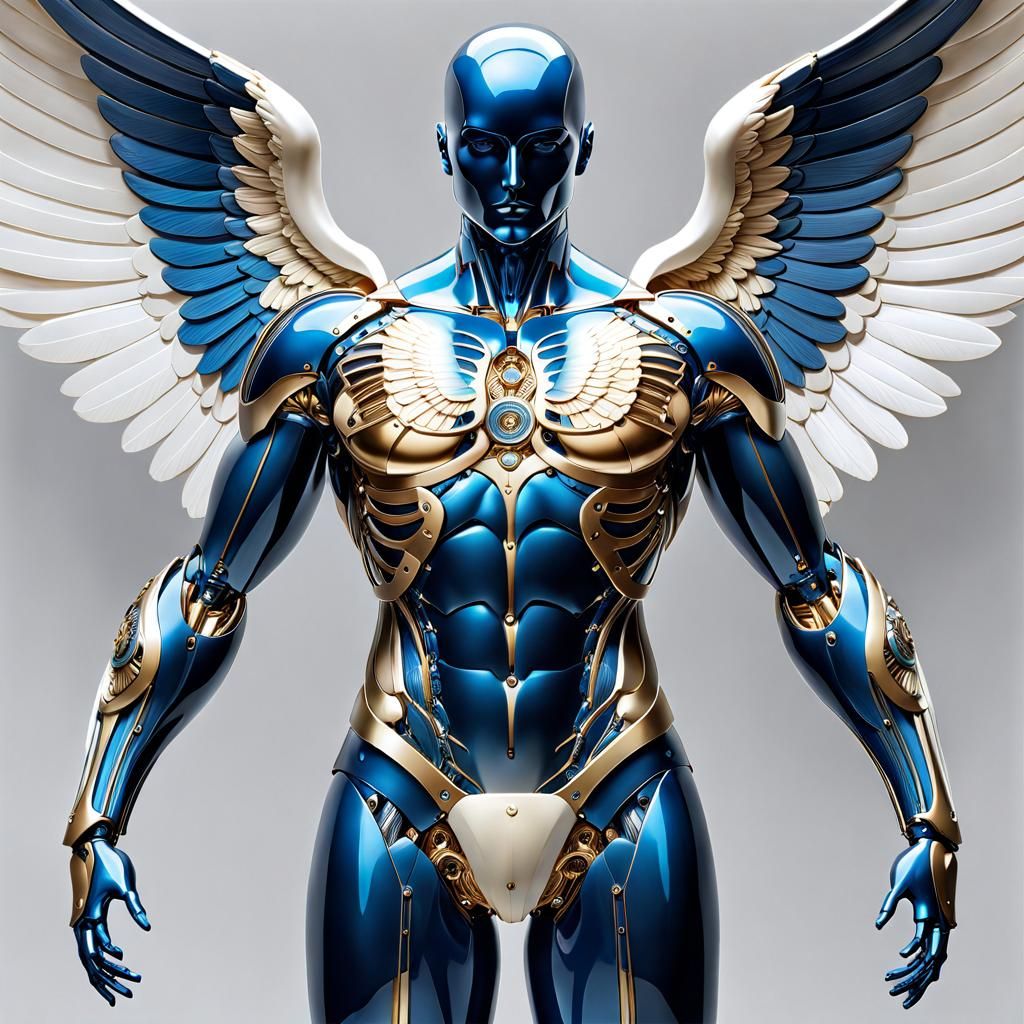 Android Angel with Six Wings, Anatomical Drawing