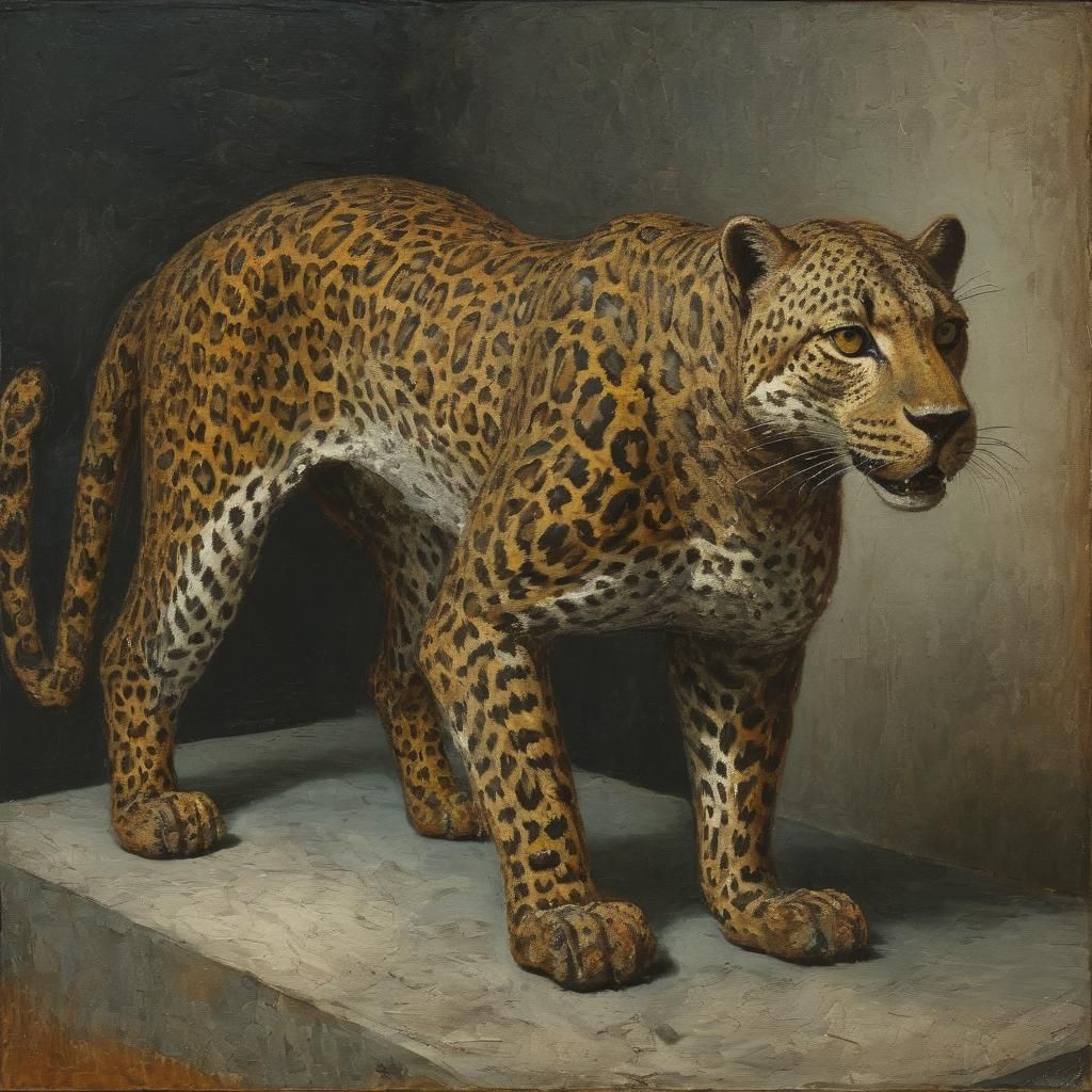 Fierce Leopard in Mordecai Ardon Style