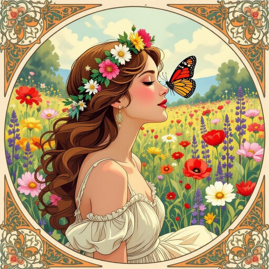 Ethereal Princess in Whimsical Floral Wonderland