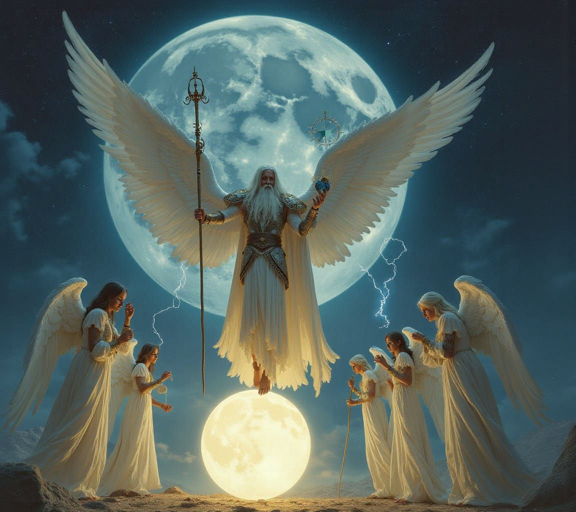 Majestic Angel Landing on Crystal Ball