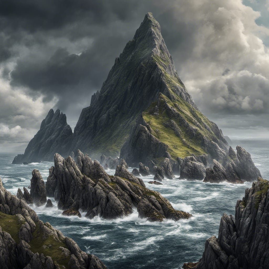 Dramatic Skellige Isles Coastline in Hyperrealistic Style