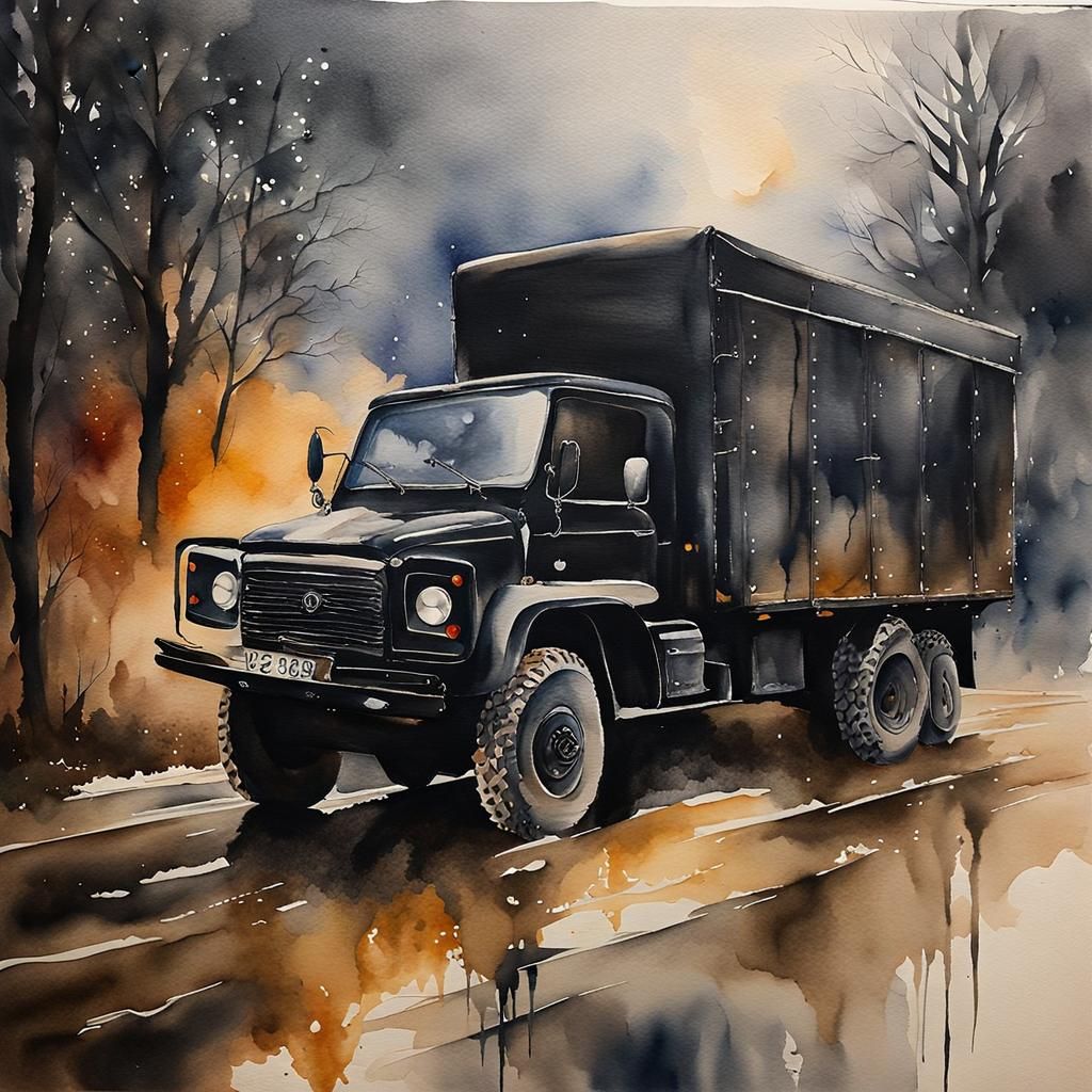 Dark Moody Watercolor Painting with Intense Emotion