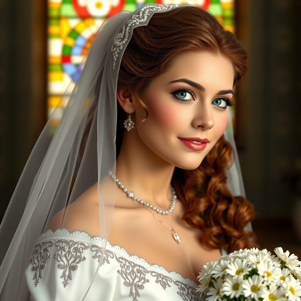 Dorothy Gale in Wedding Dress: Hyperrealistic Portrait