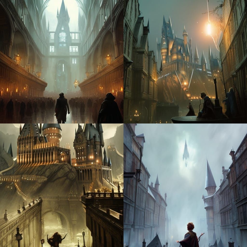Harry Potter Concept Art in Dark Fantasy Style