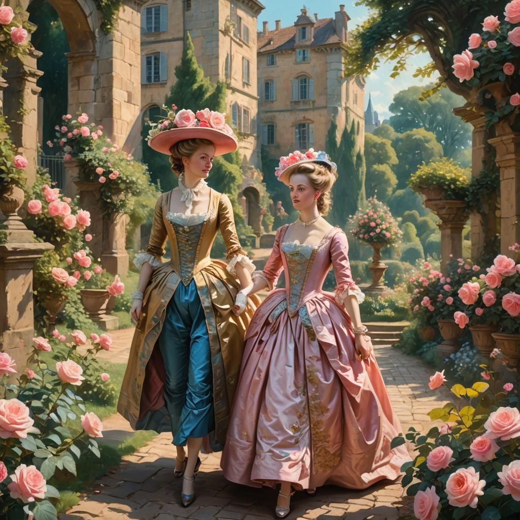 French Rococo Garden Party in Castle