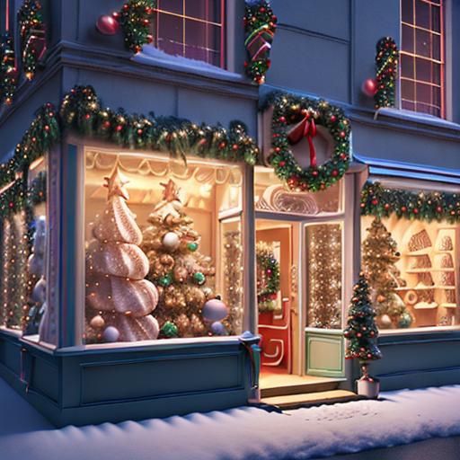 Whimsical Christmas Toy Store in Surreal 3D