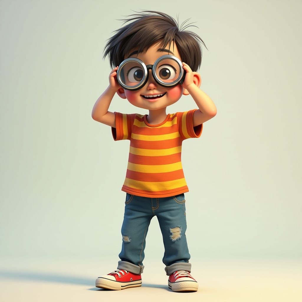 Whimsical Boy in Goggles, Fantasy Concept Art