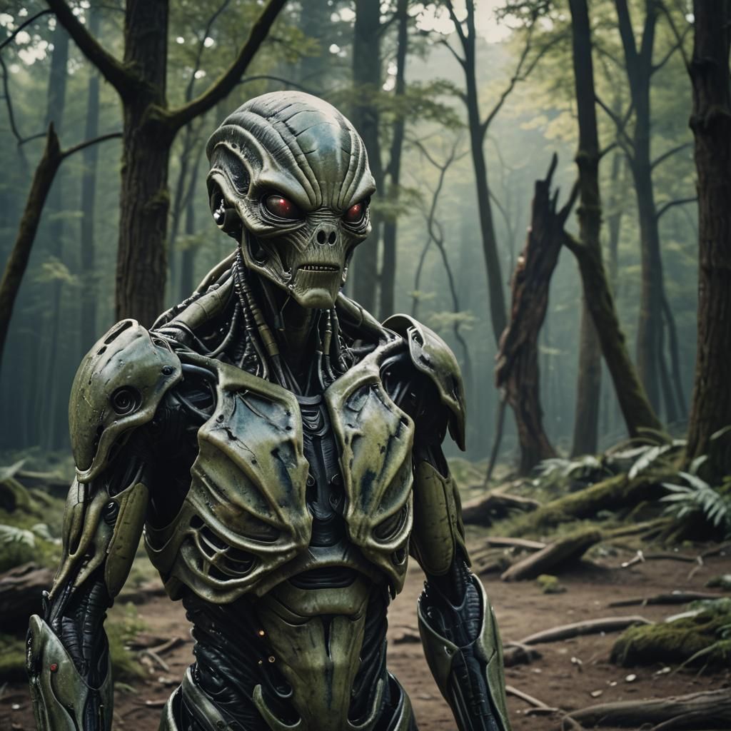 Dramatic Humanoid Alien Cinematic Film Still
