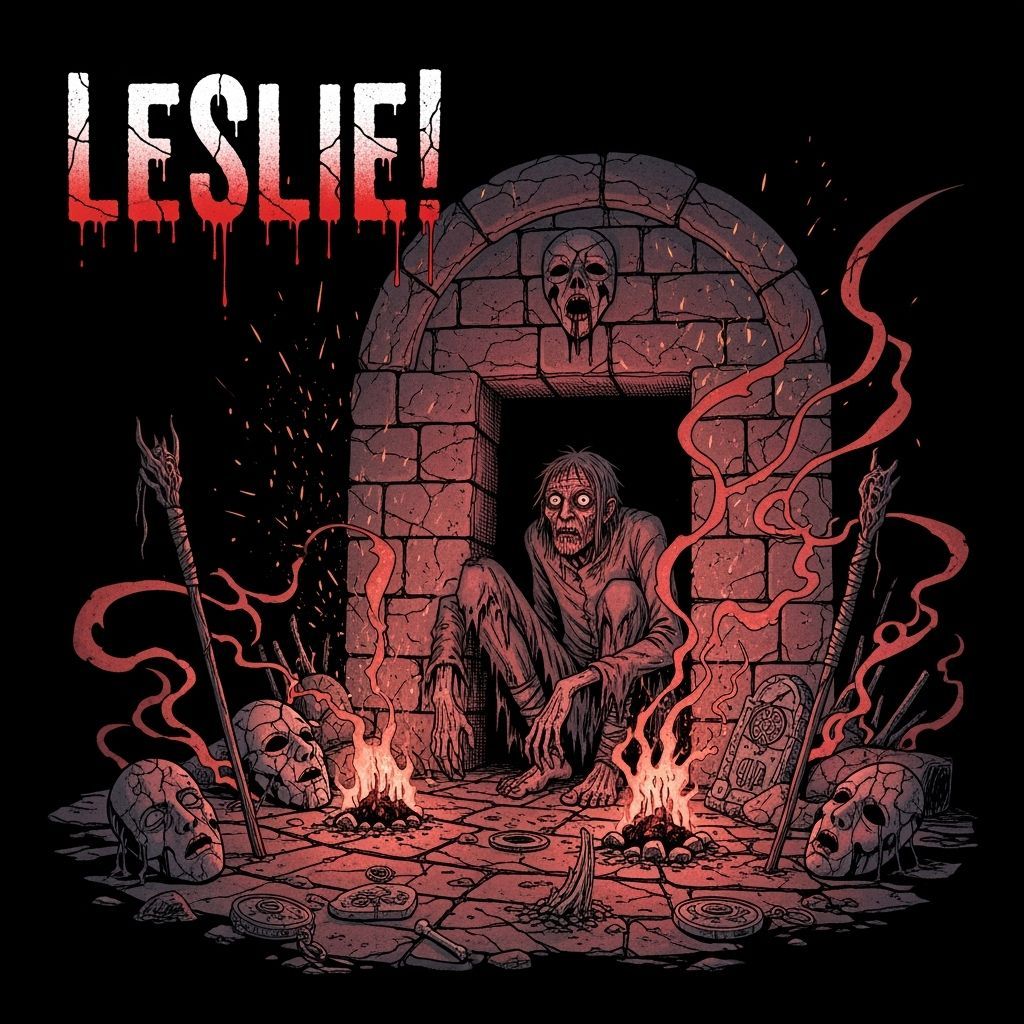 Crazed Hermit in Ruined Tomb, Comic-Book Horror Style