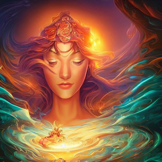 Auramancer Woman in Digital Art Style