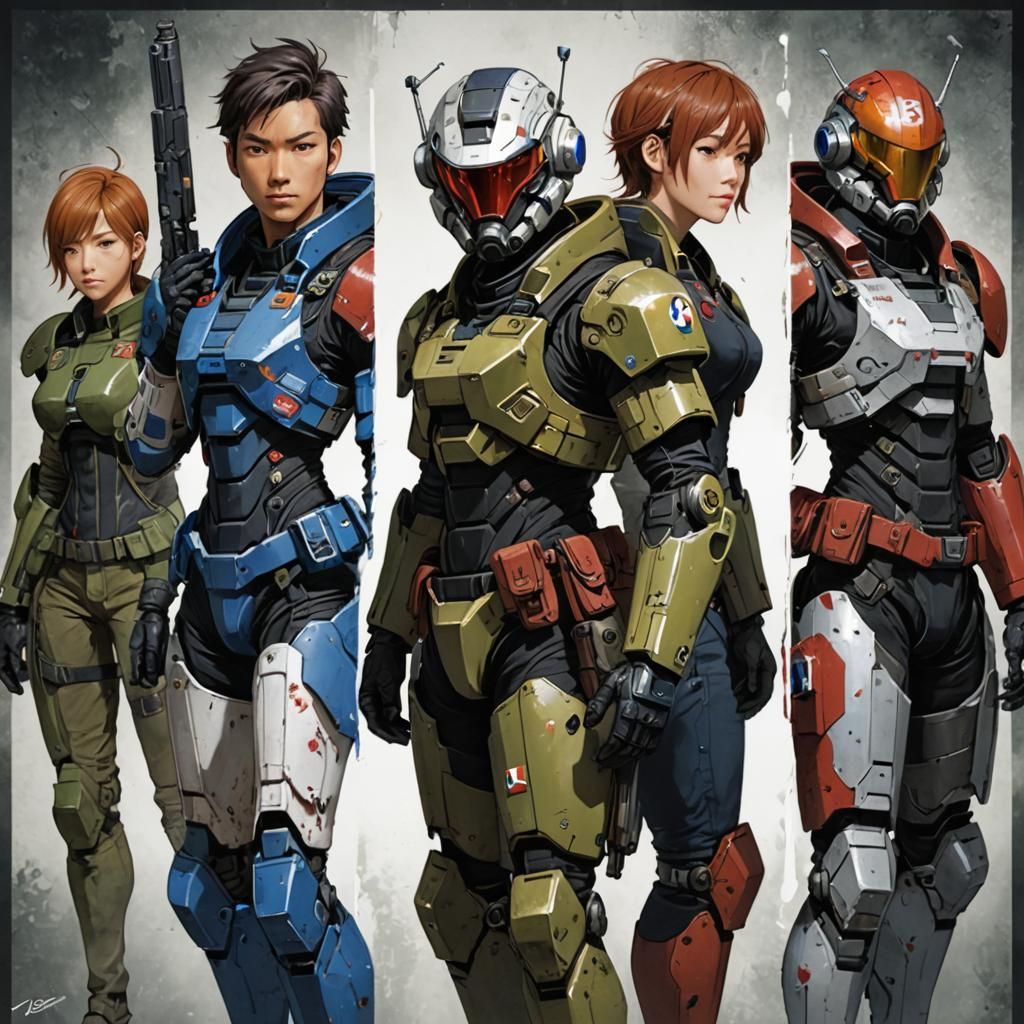 Futuristic Soldiers in Sci-Fi Armor