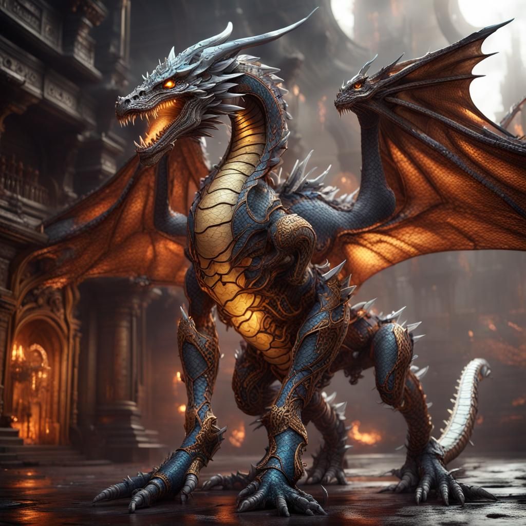 Cybernetic Dragon Fusion of Myth and Machine