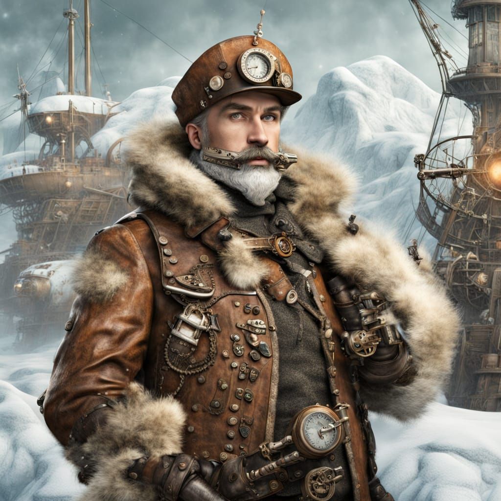 Steampunk Arctic Explorer in Vintage Style