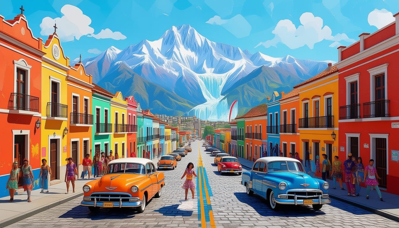 Vibrant Latin American Mural Celebrating Nature and Culture