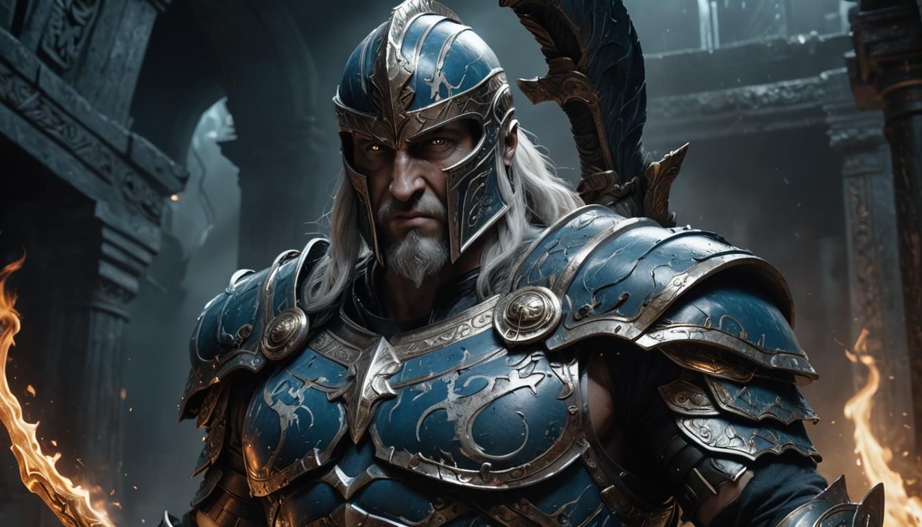 Ares, God of War, in Ancient Spartan Armor