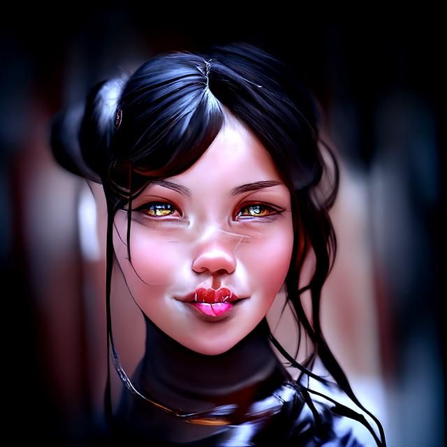 Fearless Chinese Empress Portrait in Sci-Fi Horror Style