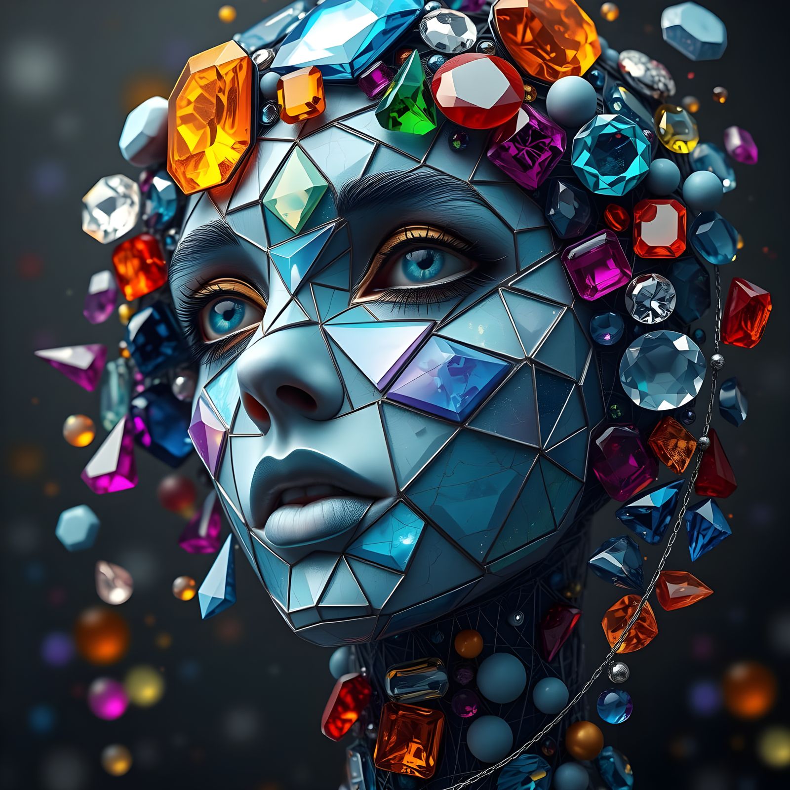 Spectacular Gemstone Figure Radiates Vibrant Emotions