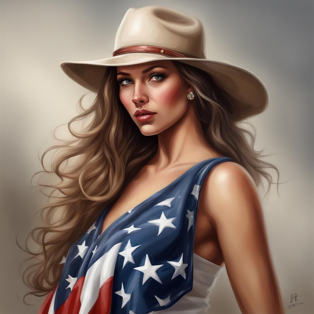 Realistic Portrait of a Beautiful American Woman
