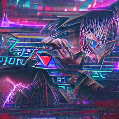 Yugioh Card in Cyberpunk 2099 Style