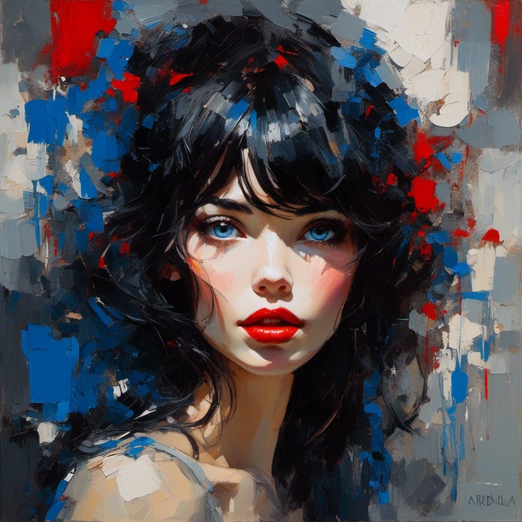 Expressive Portrait Painting of a Woman