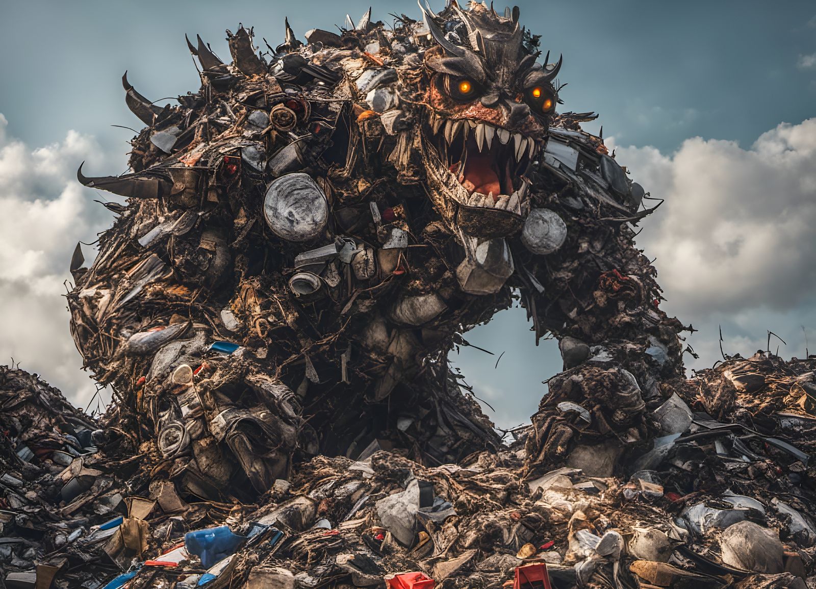 Horrific Waste Monster Emerges from Landfill