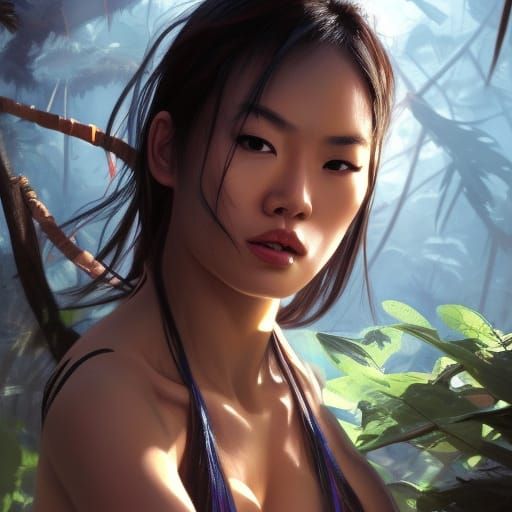 Bikini Warrior Fighting on Alien Jungle Planet