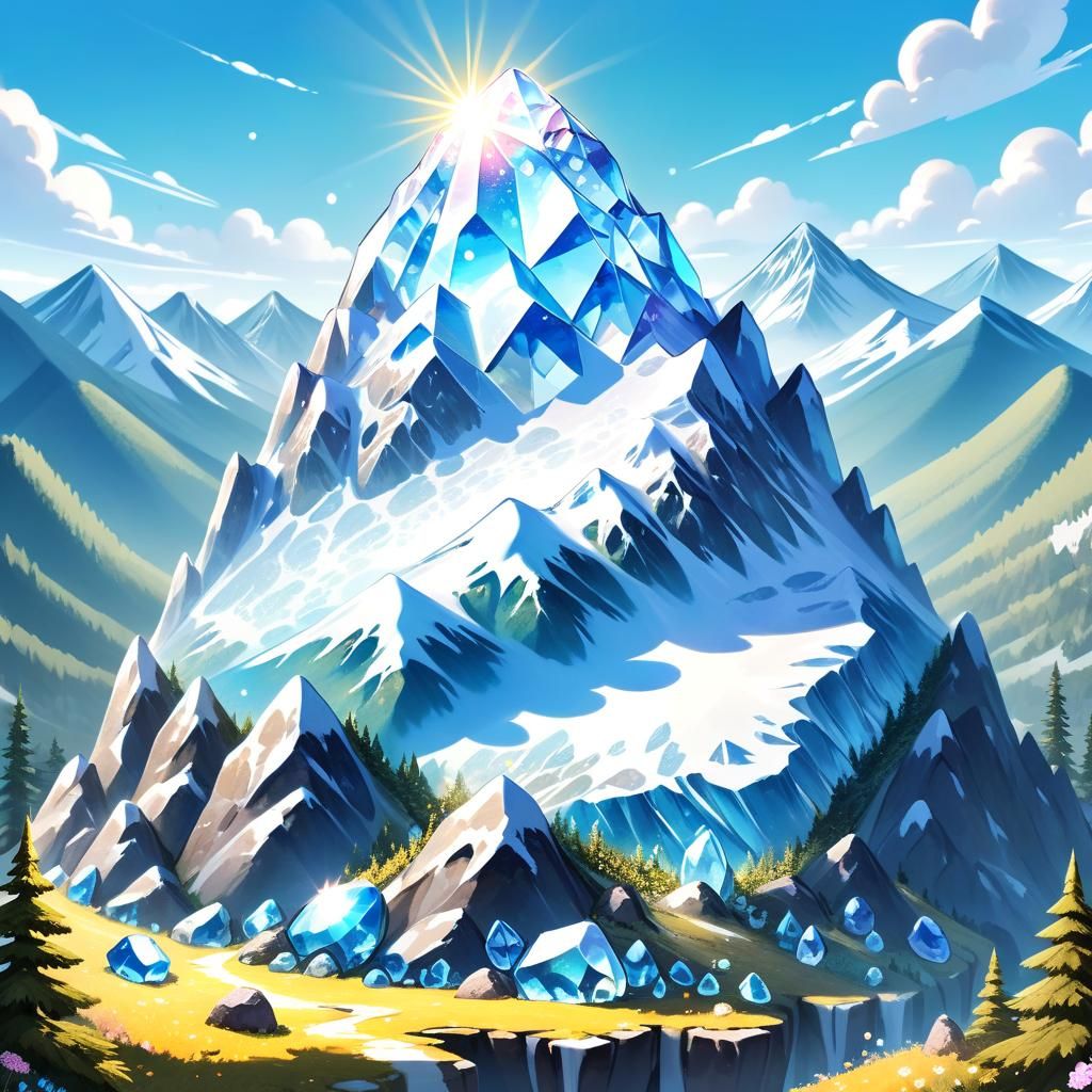 Sparkling Crystal Mountain Resembling an Obese Woman