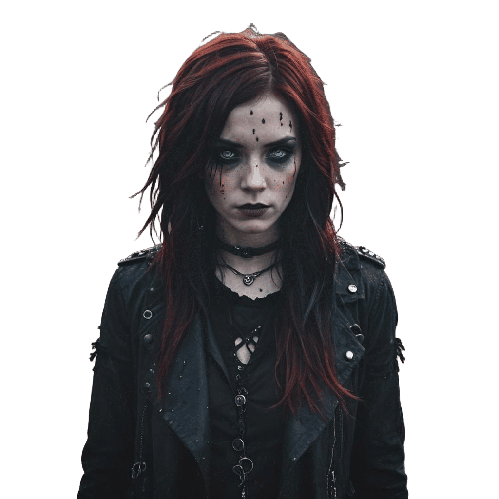 Emo Woman Portrait in Dark Gothic Style
