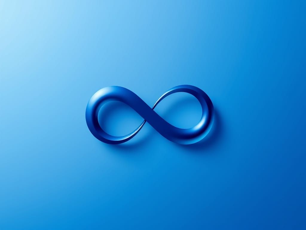 Sleek Minimalist Infinity Symbol in Deep Blue