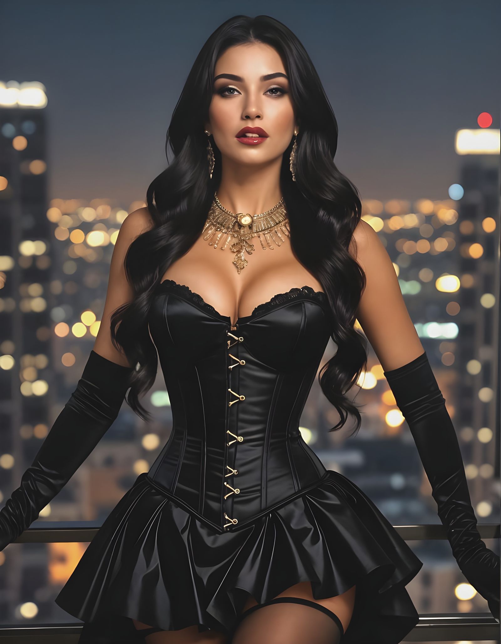 Portrait of a Beautiful Woman in Cityscape