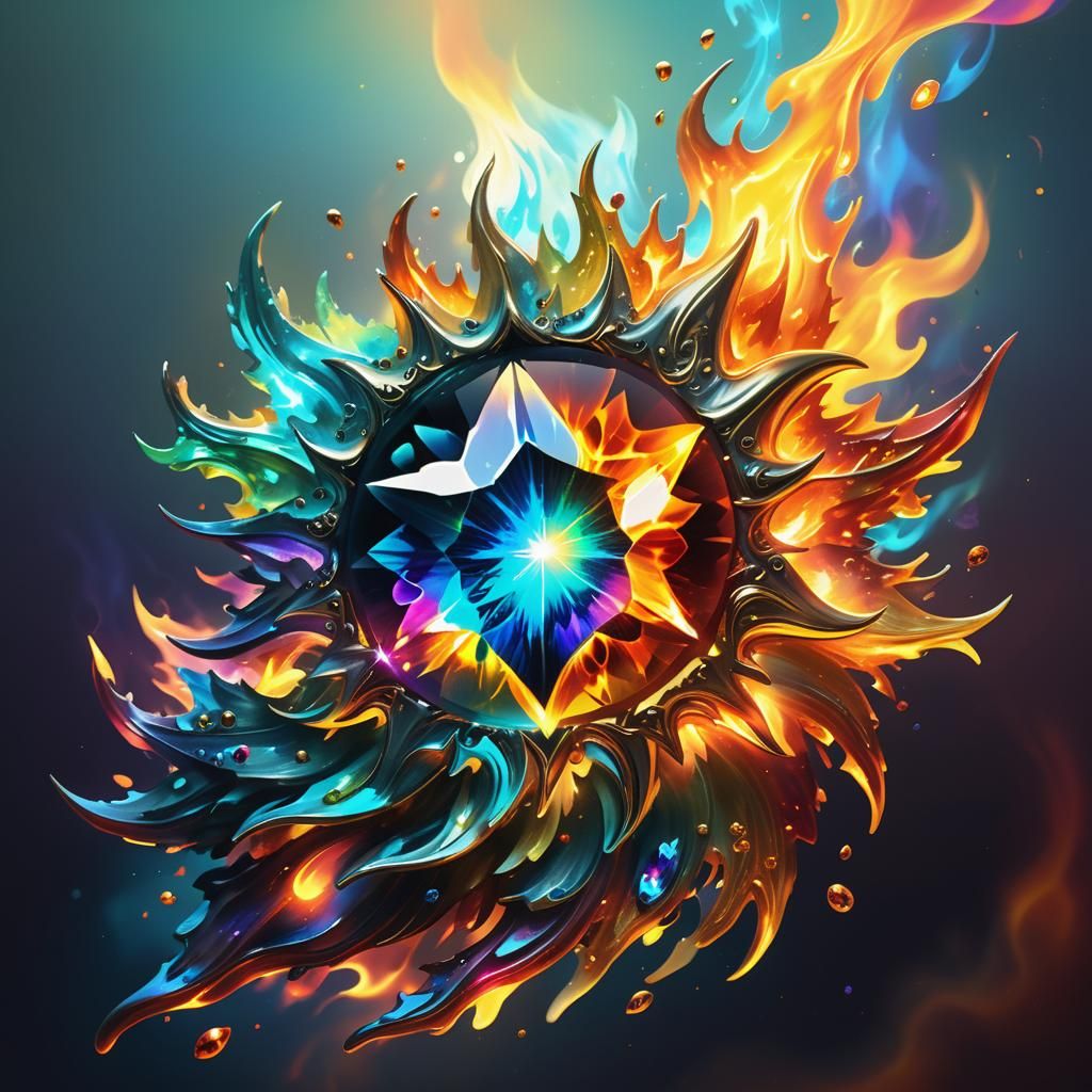 Fire Elemental Gemstone in Bioluminescent Flames
