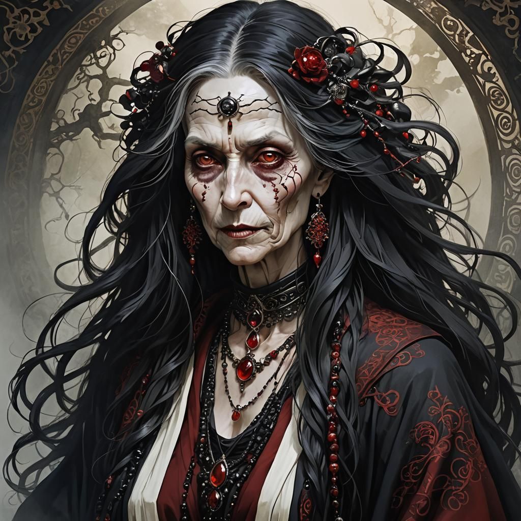 Detailed Matte Painting of an Old Hag