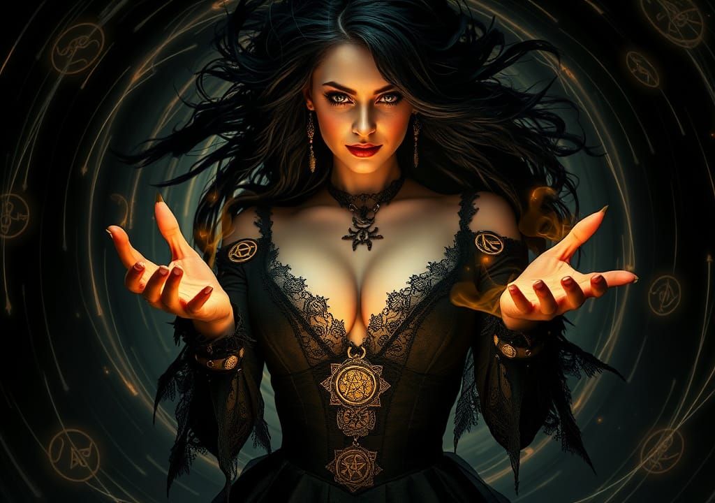 Enchanting Witchcraft Scene with Mystical Glow