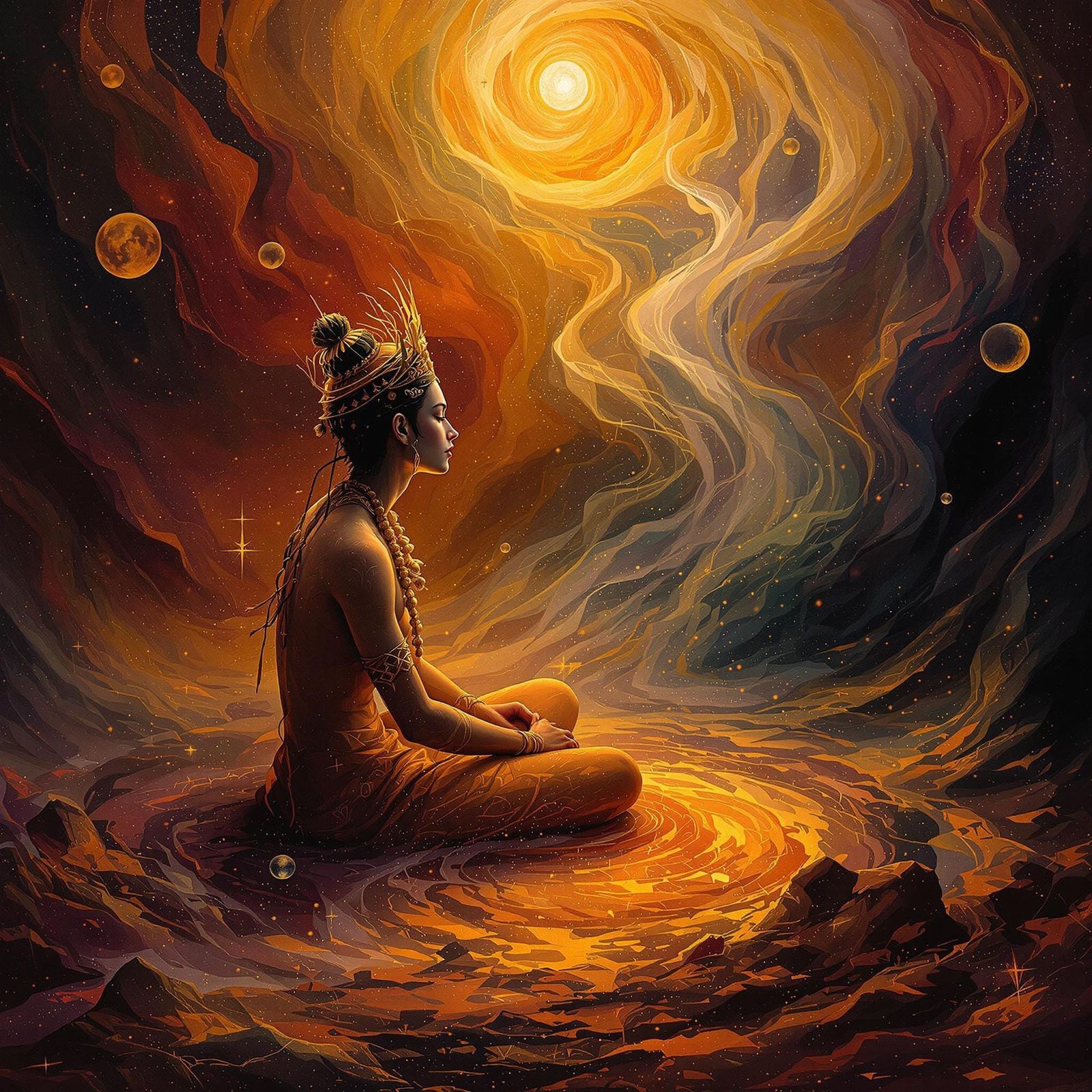 Kakṣīvān Vedic Rishi Dreamscape, in Olbinski Style