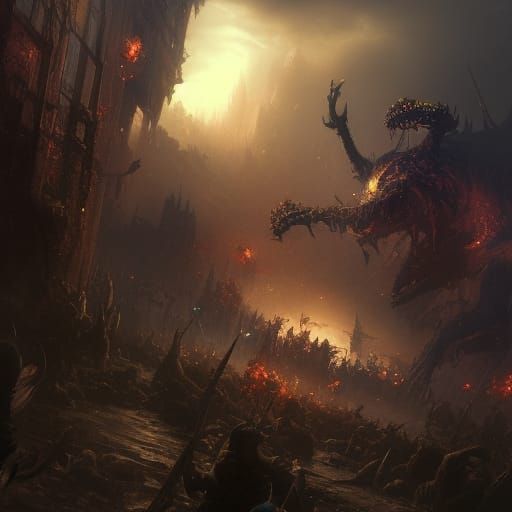 Epic Guitar Solo in Dark Fantasy Battle