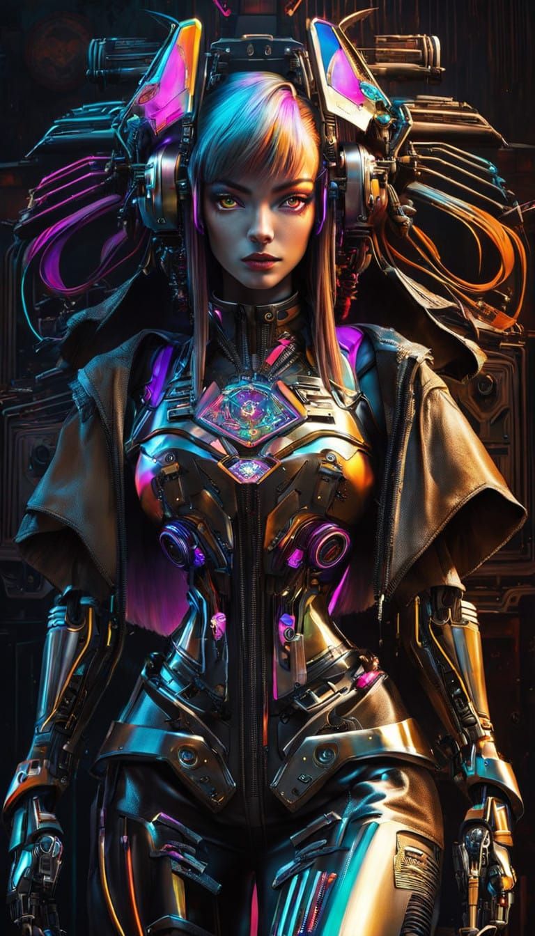 Fembot Pirate in Cyberpunk Dreamscape