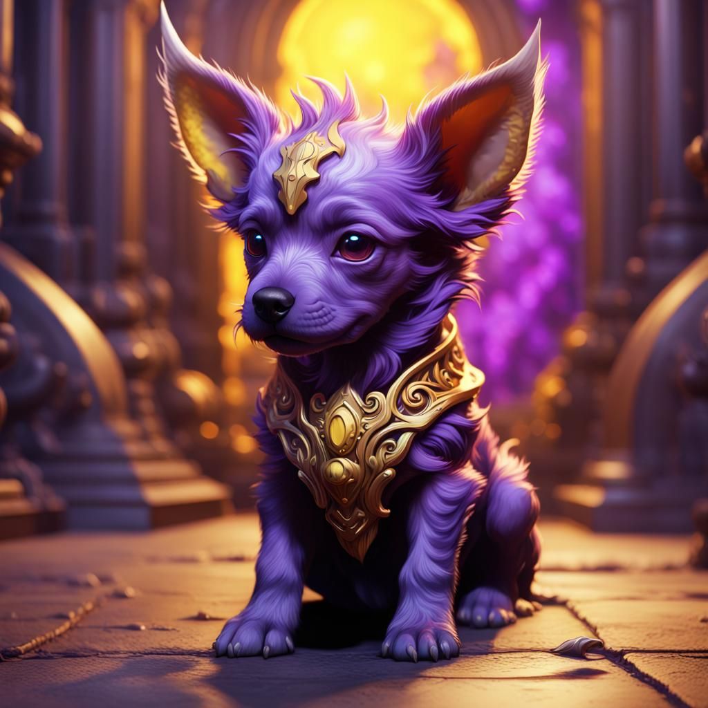 Hyperdetailed Draconic Puppy in Dark Fantasy Style