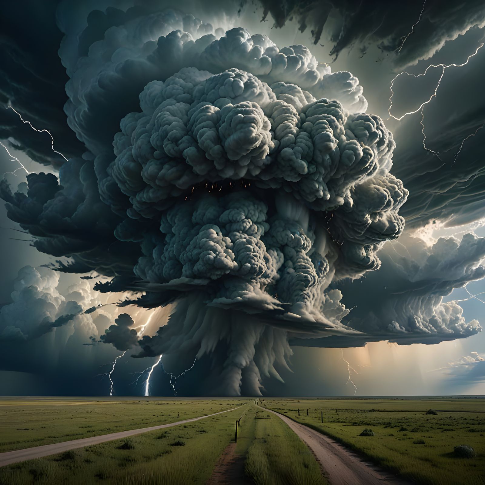 Breathtaking Aerial View of a Tornadic Supercell Storm