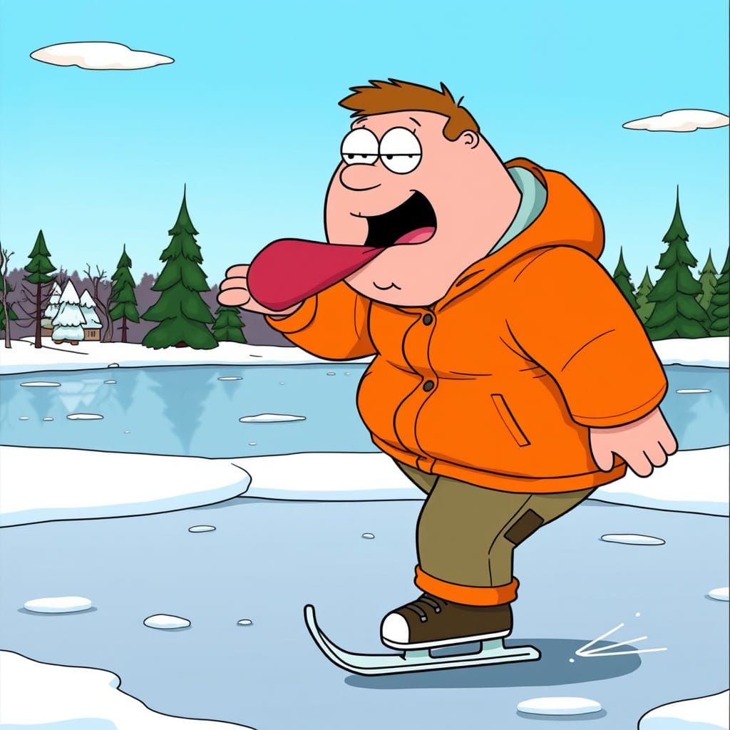 Peter Griffin Ice Skating Cartoon Fart