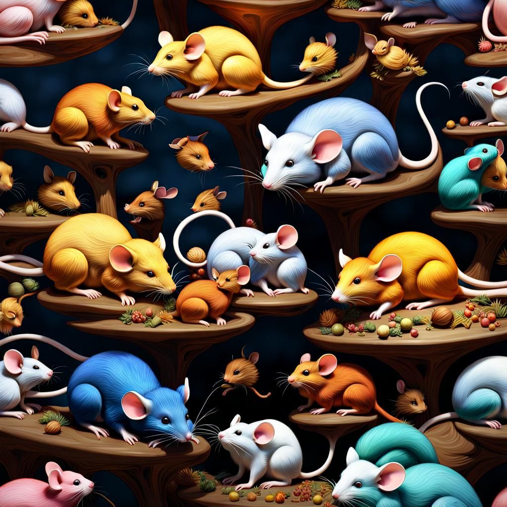 Surreal Mice Fairytale in Watercolor and Ink