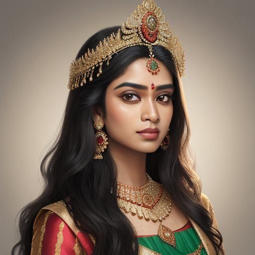 Bangladeshi Queen Portrait in Traditional Dress