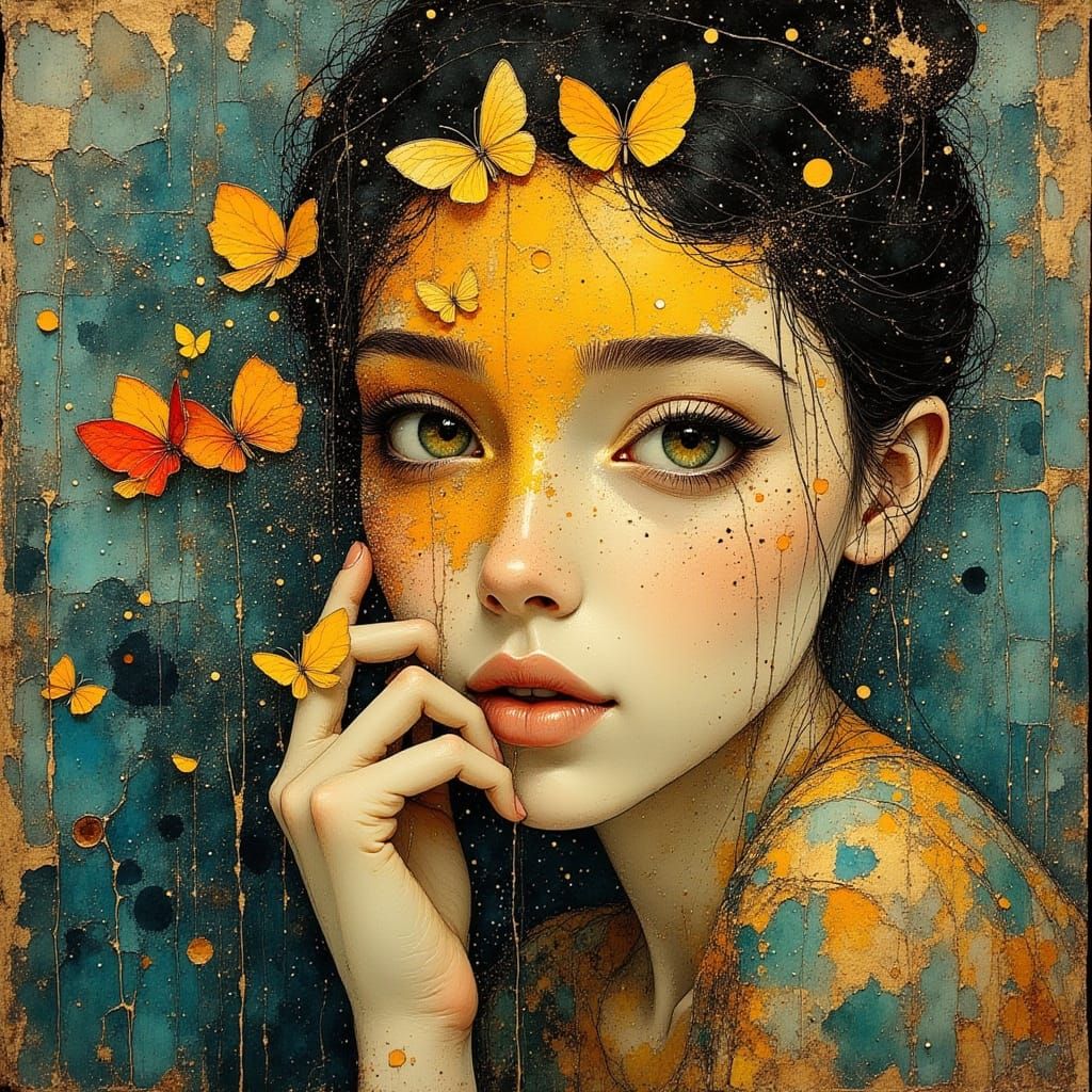 Beautiful Banshee in Mag Mell: Oil Gouache Painting