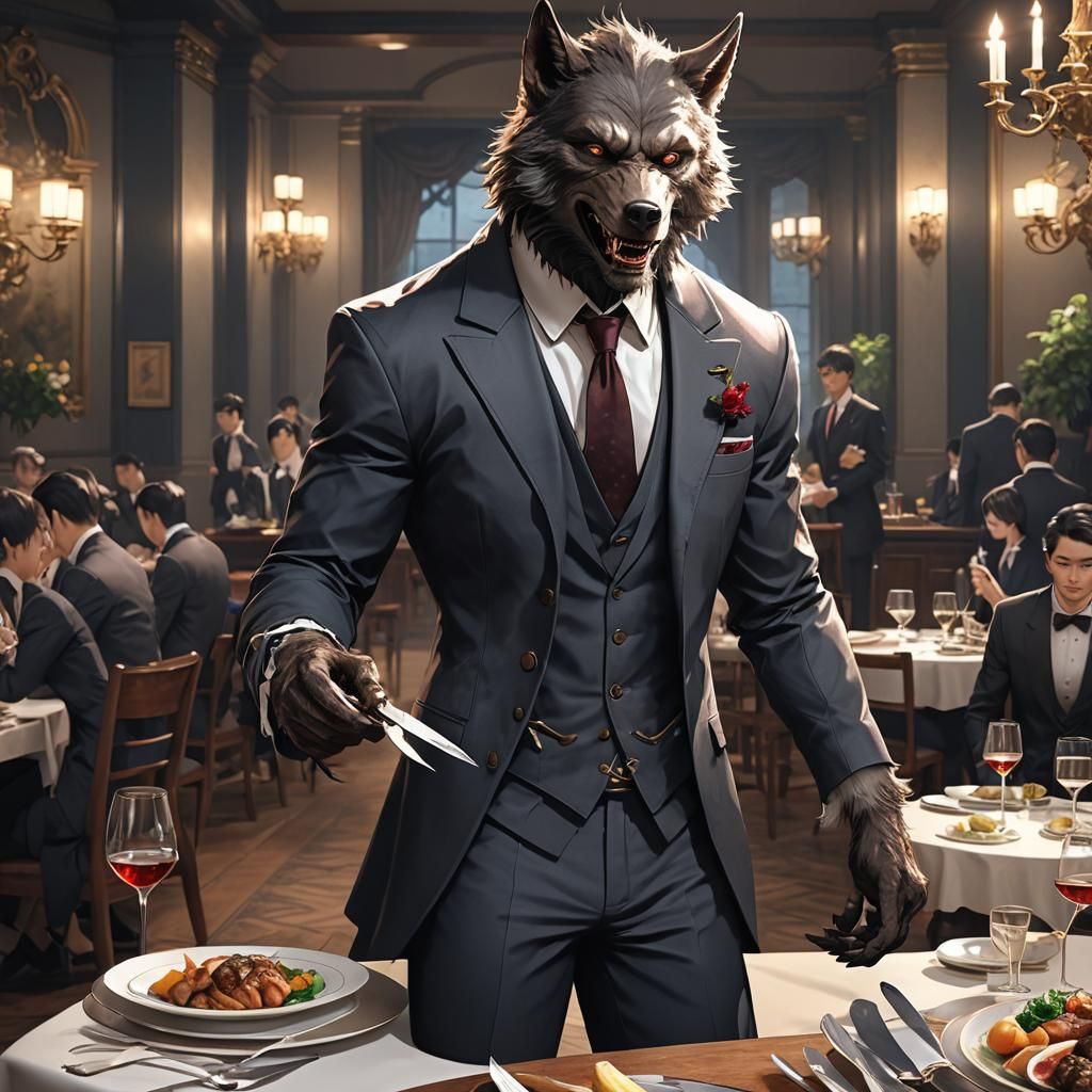 Werewolf Ready for Dinner: 3D Anime Art