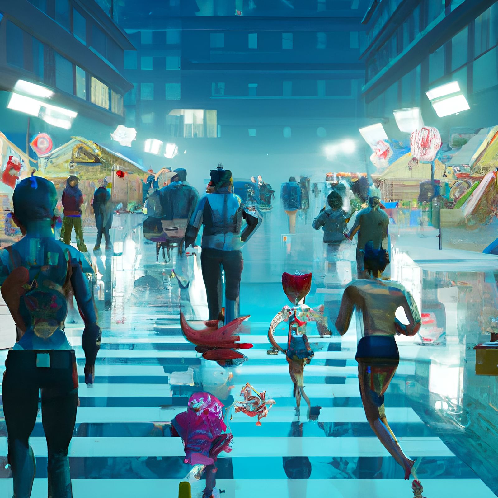 Zombie Attack at Mall: Gothic Art Style