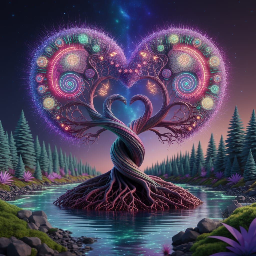 roots forming a heart, 💗