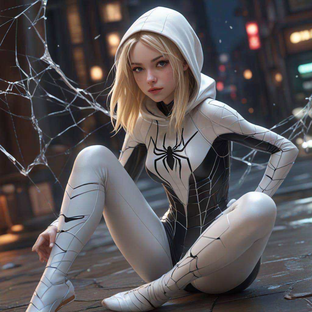 Ghost Spider in Detailed 3D Anime Art