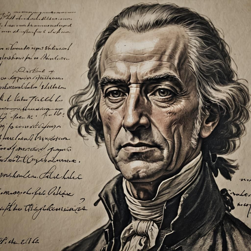 John Hancock Signs Declaration: Portrait in Jeffries Style